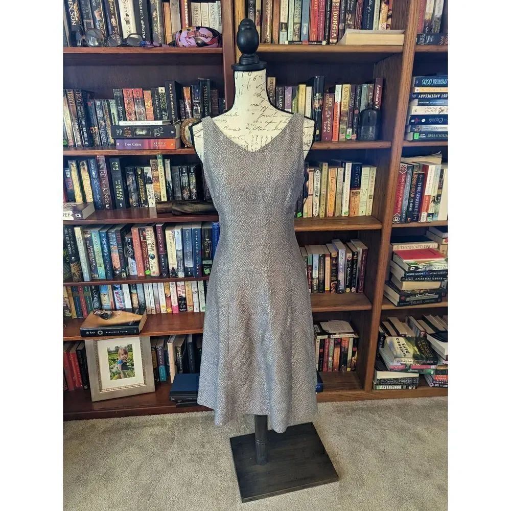 TOCCA wool blend grey lavender and silver knee length a line fitted dress sz 6 e